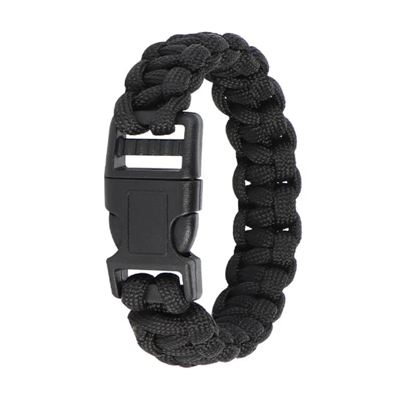 23cm/9in Seven Core Paracord Survival Bracelet for Outdoor Emergency Escape Camping Tool with Plaited Rope Design