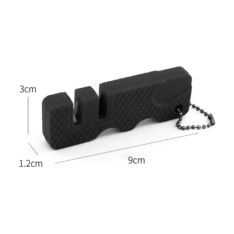 Portable Tungsten Ceramic Carbide Knife Whetstone Sharpener Sharpen Fish Hook Pocket Tool Camp Hike Outdoor