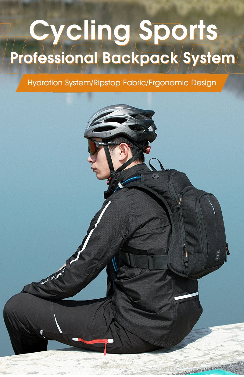 WEST BIKING 10L Ultralight Cycling Backpack Ergonomic Strap MTB Road Bicycle Bag With Water Bag Outdoor Hiking Climbing Bag