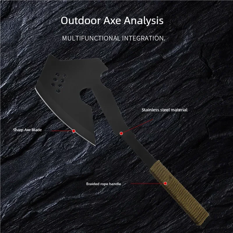 Outdoor super practical camping cooking axe knife, mountain cutting, wood chopping axe, car mounted portable tool