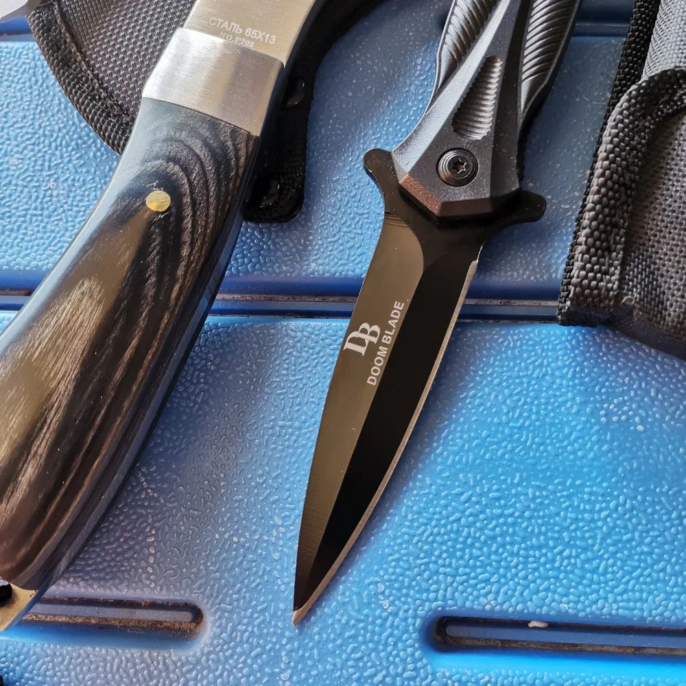 Stainless Steel Axe & Folding Knife Combo Set: High-Performance for Outdoor Adventures, Camping & Hiking