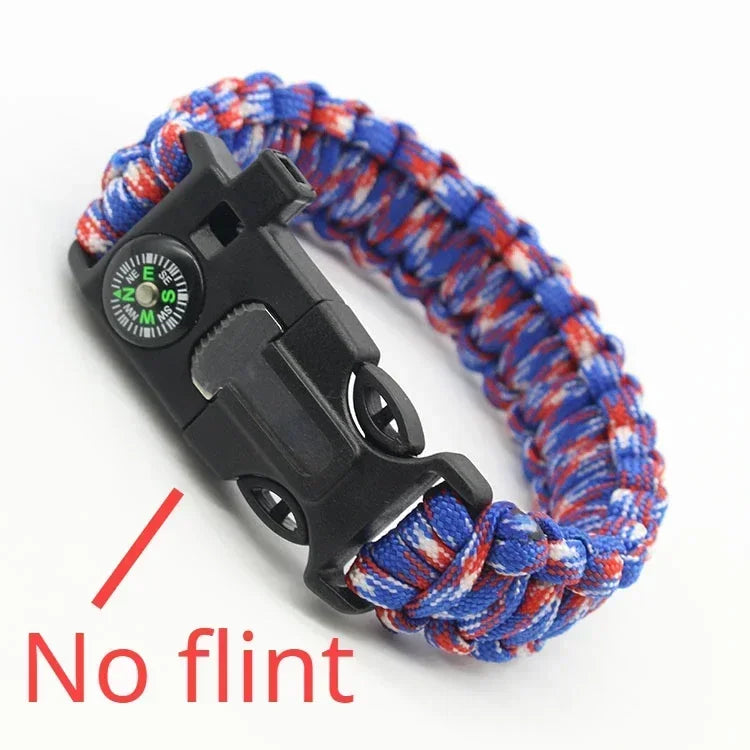 Outdoor Multi-function Survival Bracelet, Military Emergency, 4mm Paracord Wristband, Scraper, Whistle, Buckle Tools