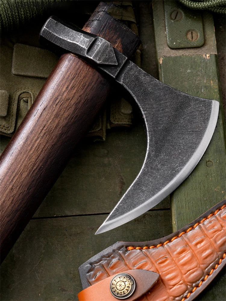 Handcrafted Axe Tactical Survival Outdoor Axe Camping Equipment Chopping Wood Ax Logging Mountain Multiuse Hand Tools Lumberjack