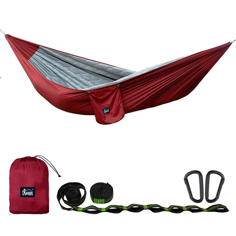 Outdoor Hammock with Sleeping Bag, Warm Comfortable Anti-Roll Design, Heavy Duty Windproof Cold Proof Camping Bed