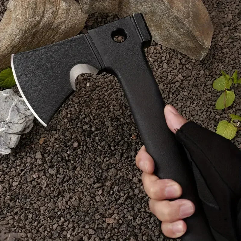 Camping Hand Axe And Survival Gear Lightweight Hatchet With Nested Serrated Wood Saw Knife And Magnesium Fire Starter Tool