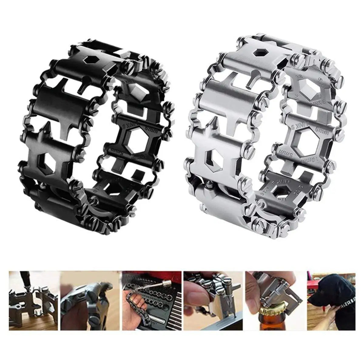29-in-1 Stainless Steel Multi-function Tool Bracelet Outdoor Survival Emergency Watch Chain Accessory Portable Tool