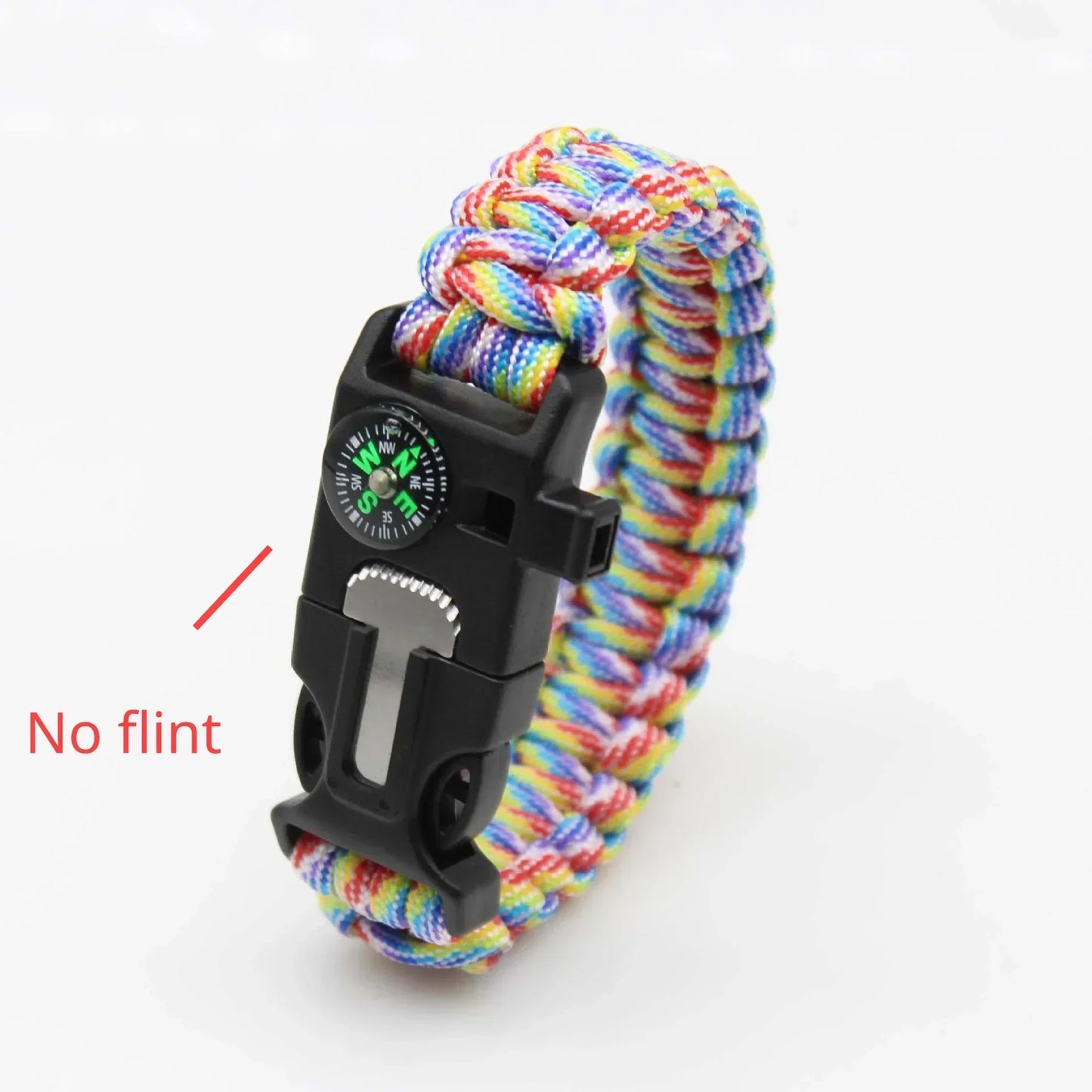 Outdoor Multi-function Survival Bracelet, Military Emergency, 4mm Paracord Wristband, Scraper, Whistle, Buckle Tools