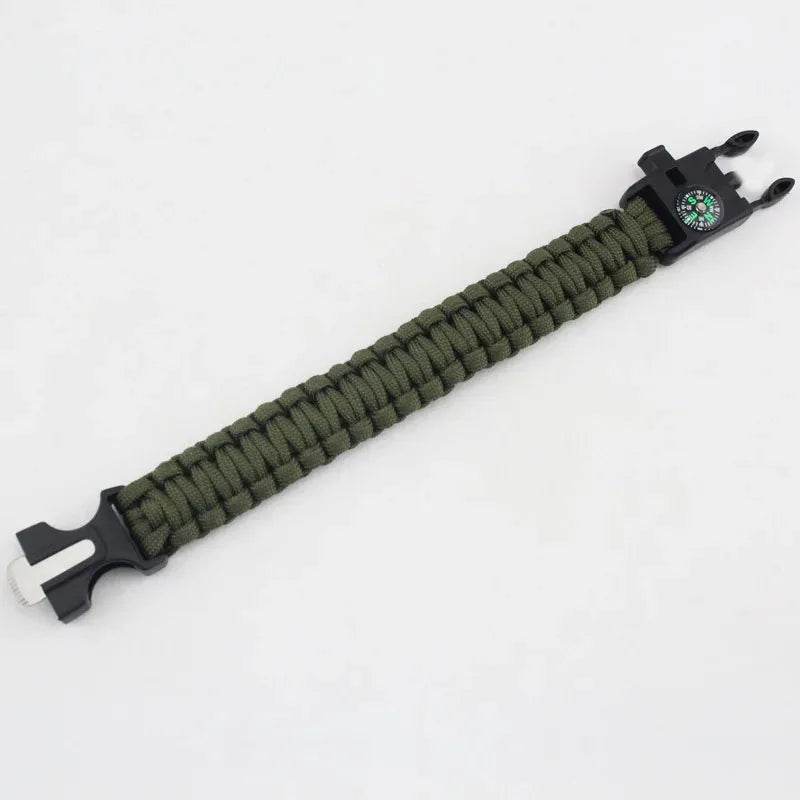 Fashion Men Outdoor Survival Umbrella Rope SOS Bracelet Camping Adventure Emergency Rescue Compass Sport Whistle Bracelets