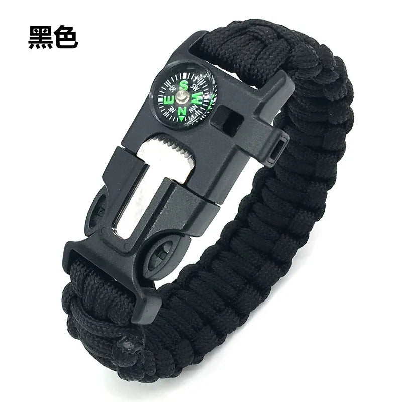 Outdoor Survival Umbrella Rope SOS Bracelet Emergency Rescue Bracelet Compass Sport Tactical Survival Tool Whistle Bracelets