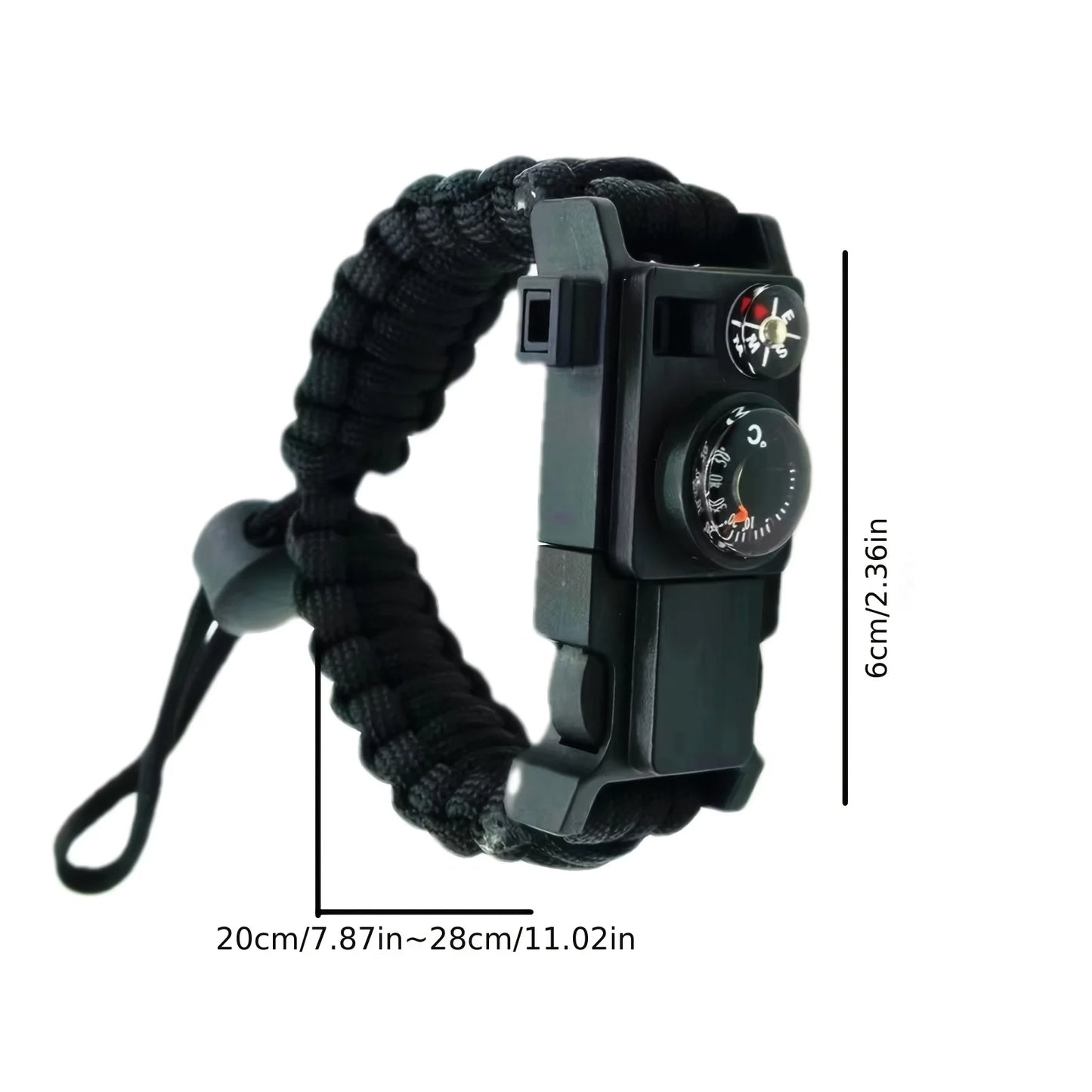 10-in-1 Multifunctional Survival Bracelet with Compass, WhistleLine Rope for Outdoor Adventures and Emergencies