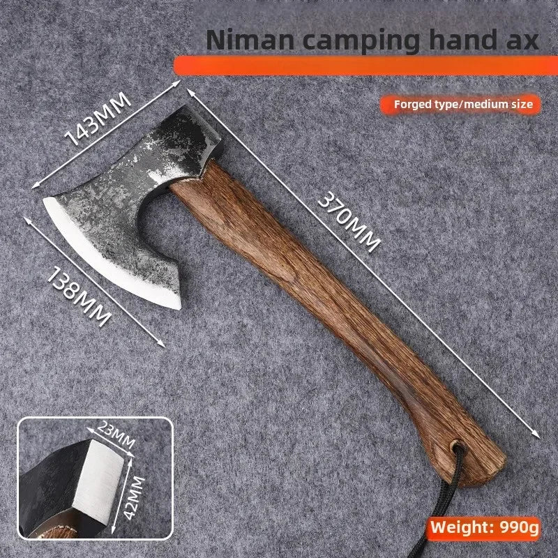 Outdoor camping firewood chopping tree head axe camping forging axe