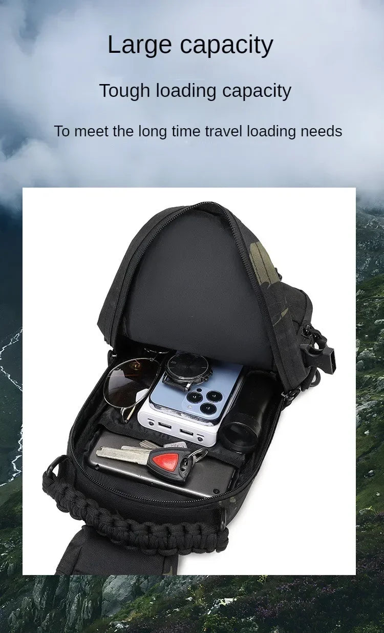Outdoor camping chest bag tactical backpack sports shoulder hiking climbing ride fishing Moore Sling EDC EDC Fanny Pack