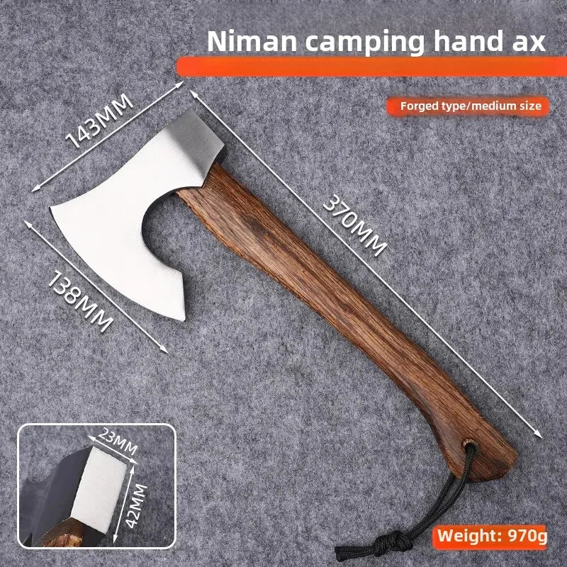 Outdoor camping firewood chopping tree head axe camping forging axe