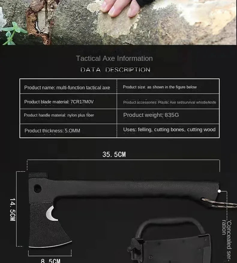 Outdoor Axe Mountain Caving Axe FirewoodTactical Camping Survival Equipment Mountain Cutting Axe multi tool tactical equipment