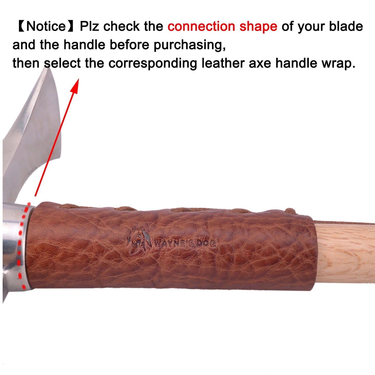 Genuine Leather Axe Handle Guard Collar Holster Hatchet Blade Cover (One Set), for Camping, Hiking, Hunting, Outdoors.