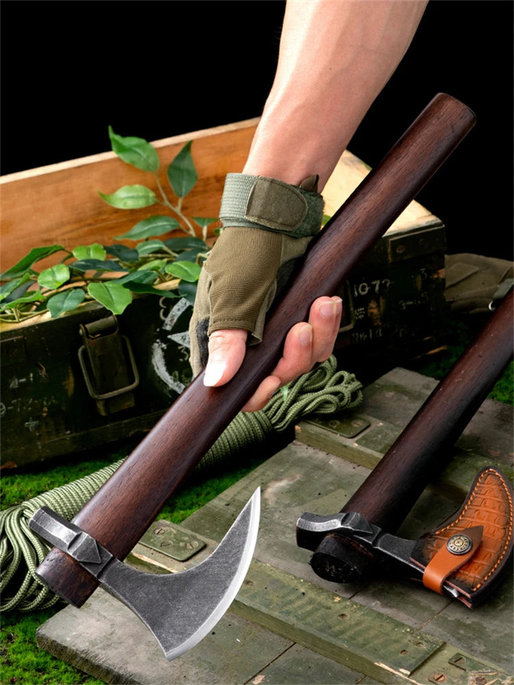 Handcrafted Axe Tactical Survival Outdoor Axe Camping Equipment Chopping Wood Ax Logging Mountain Multiuse Hand Tools Lumberjack