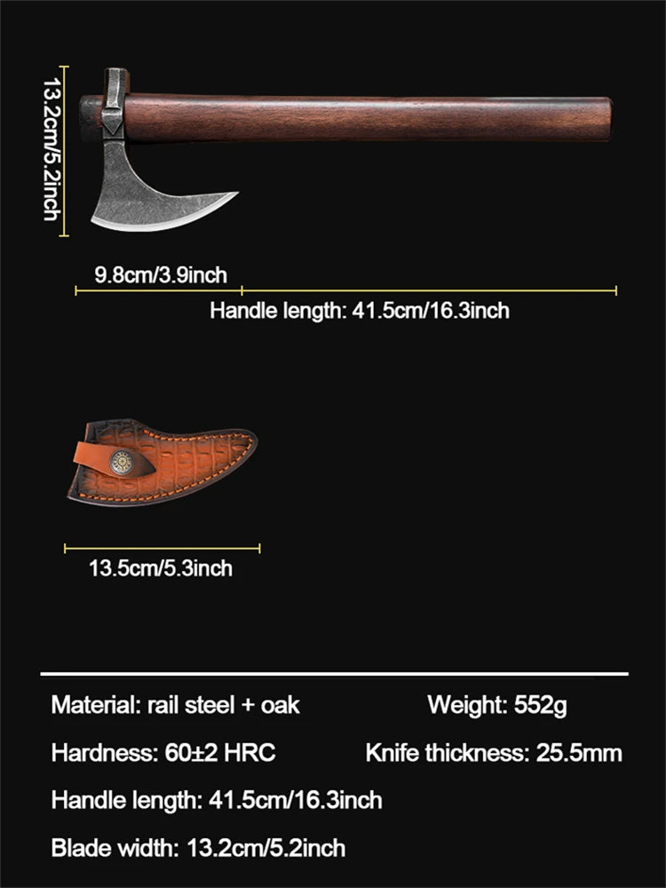 Handcrafted Axe Tactical Survival Outdoor Axe Camping Equipment Chopping Wood Ax Logging Mountain Multiuse Hand Tools Lumberjack