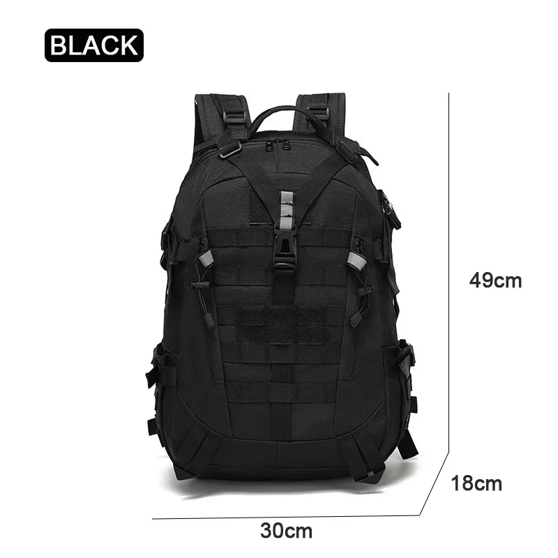 40L Camping Backpack Men's Bag Travel Riding Bags Knapsack Climbing Rucksack Hiking Outdoor Reflective Shoulder Fishing Bag