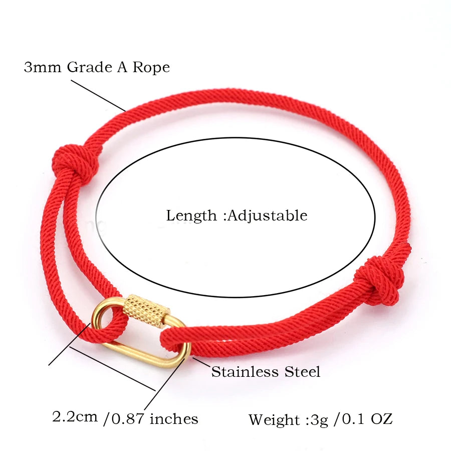 Adjustable Survival Bracelet With Multi-color Options Stainless Steel Clasp For Men Outdoor Adventures Grade A 3mm Rope Braslet