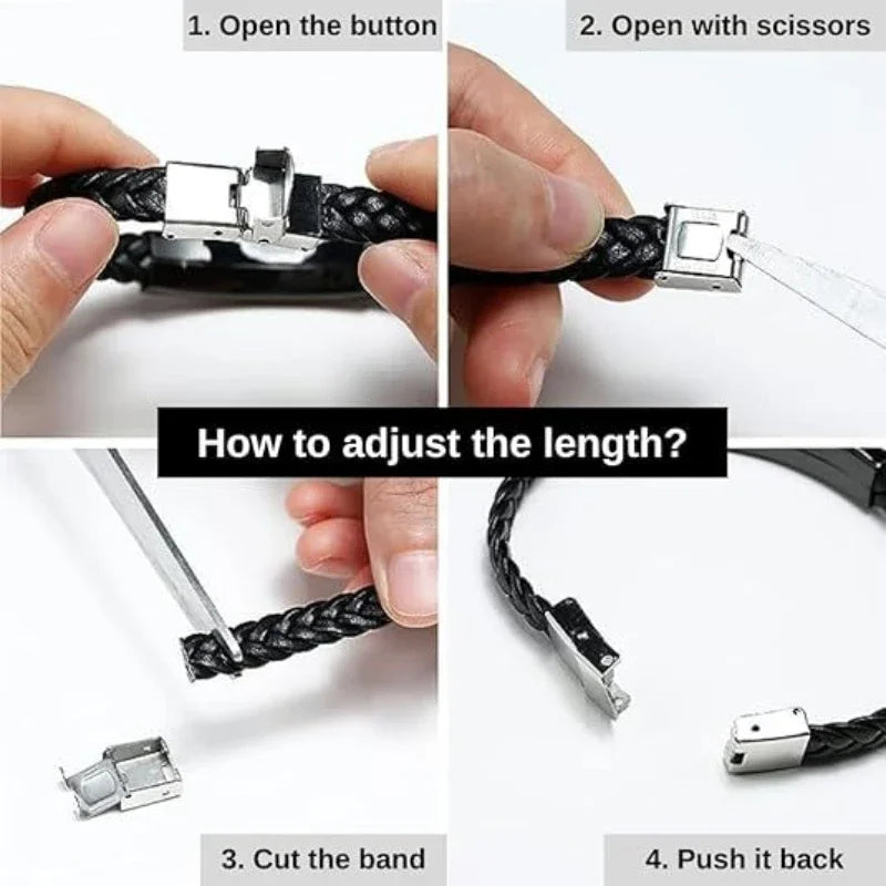 Medical Emergency Bracelet Warning Slogan Disease Care Special Stainless Steel Leather Strap Flexible and Non Destructive