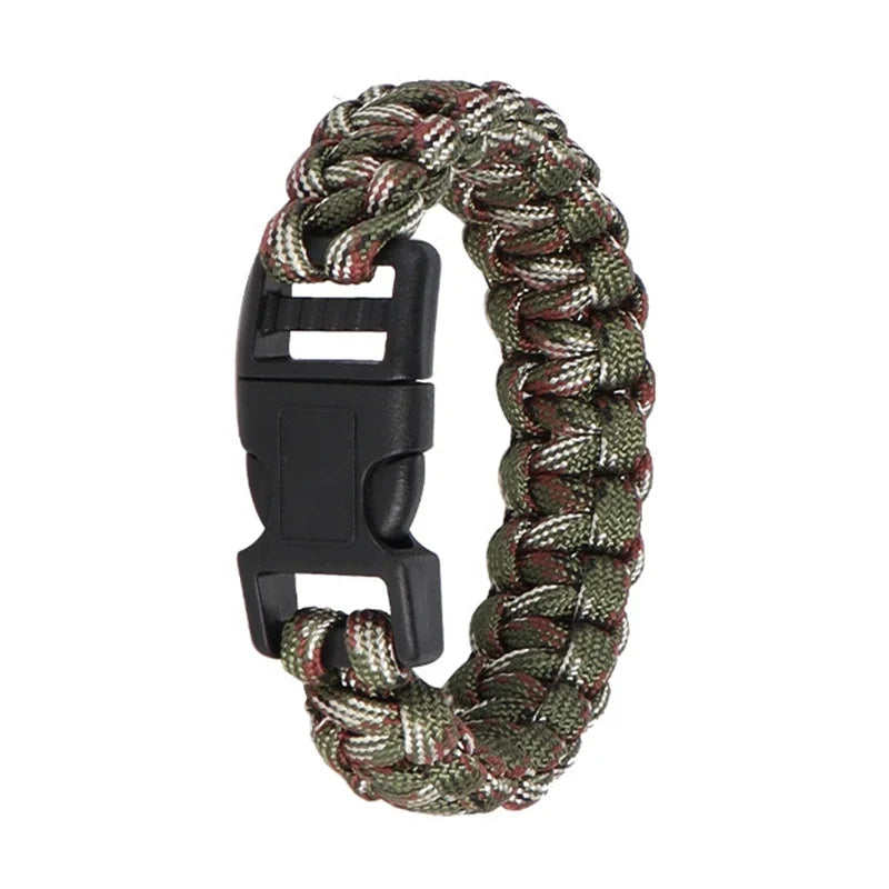 23cm/9in Seven Core Paracord Survival Bracelet for Outdoor Emergency Escape Camping Tool with Plaited Rope Design