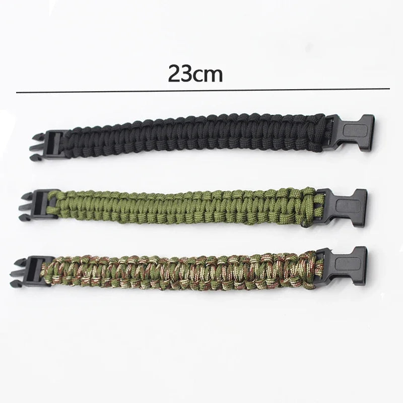 23cm/9in Seven Core Paracord Survival Bracelet for Outdoor Emergency Escape Camping Tool with Plaited Rope Design