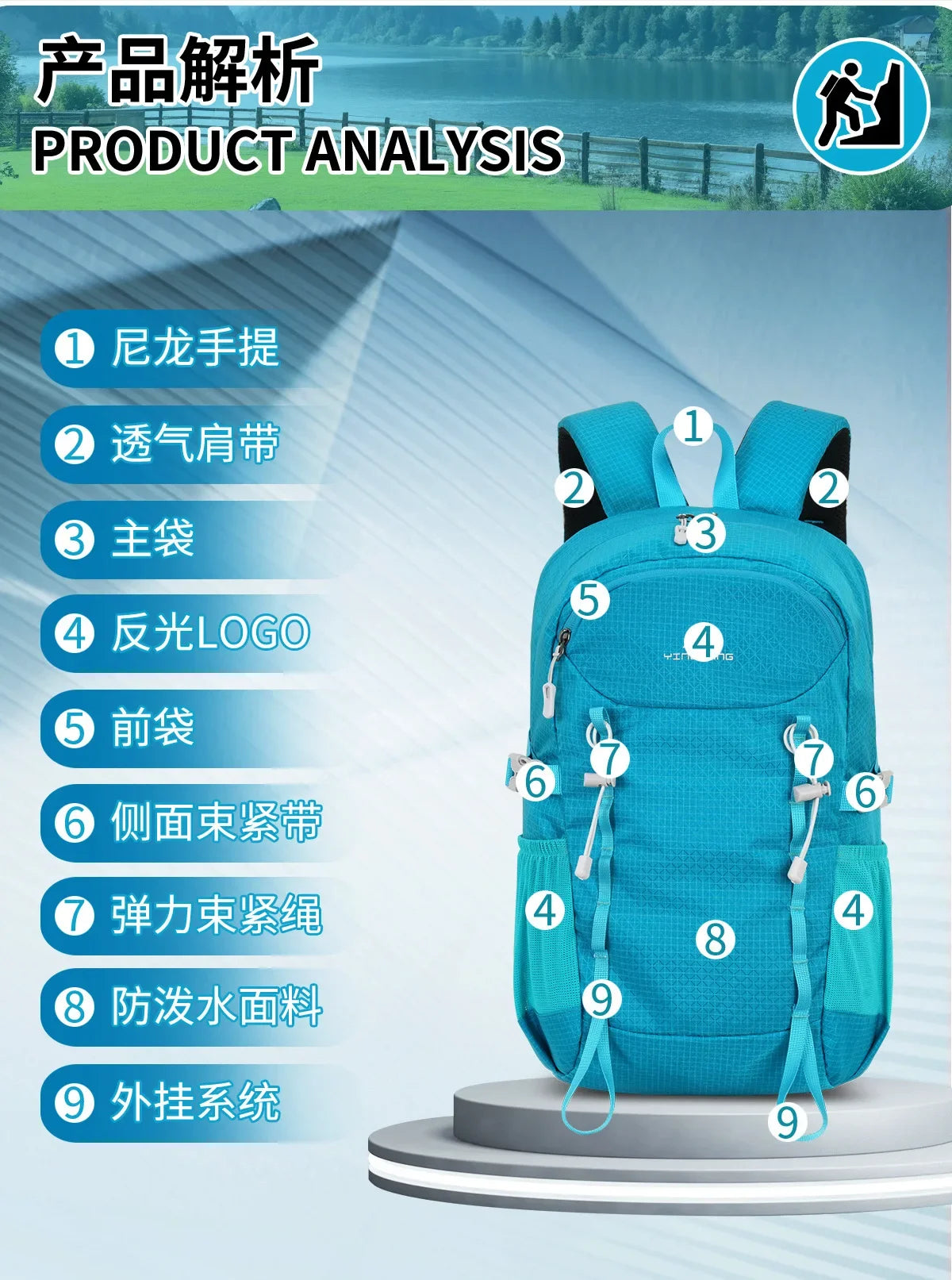 New Outdoor Travel Backpack For Weekend Hiking Backpack Portable Travel Backpack Hiking Backpack Cycling Bag School Bag