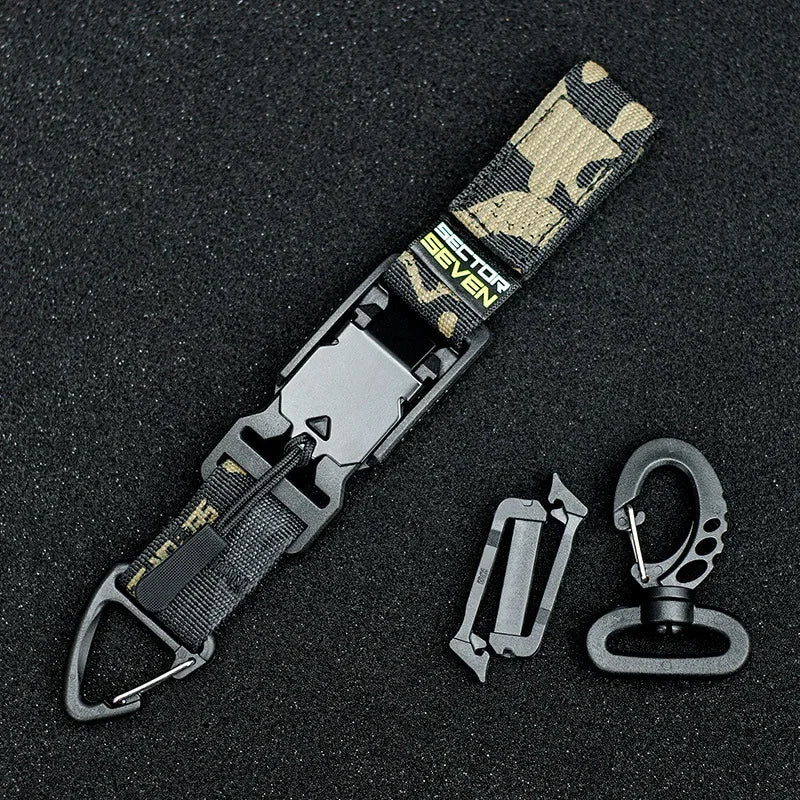 Tactical Multipurpose Triangle Quick Detachment Buckle Belt Quick Hanging Single Hook Survival Keychain EDC Quick Release Buckle