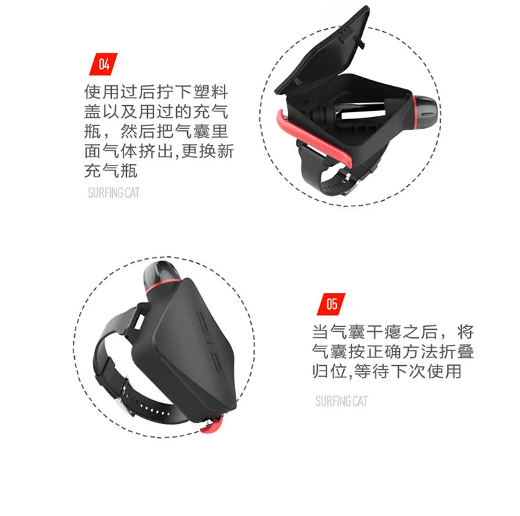 Self-rescue bracelet life-saving swimming diving anti-drowning portable survival inflatable airbag fishing