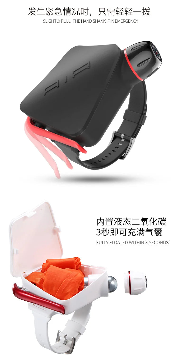 Self-rescue bracelet life-saving swimming diving anti-drowning portable survival inflatable airbag fishing