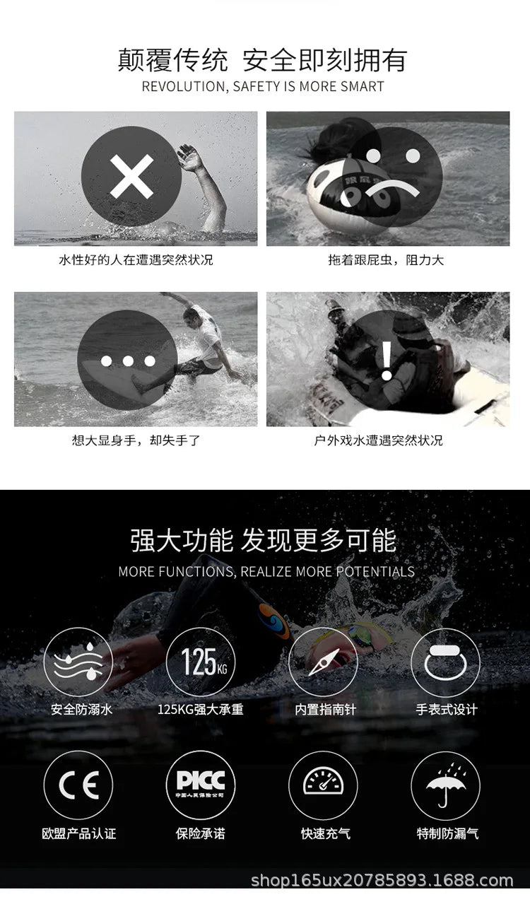 Self-rescue bracelet life-saving swimming diving anti-drowning portable survival inflatable airbag fishing