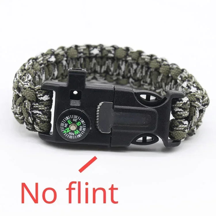 Outdoor Multi-function Survival Bracelet, Military Emergency, 4mm Paracord Wristband, Scraper, Whistle, Buckle Tools