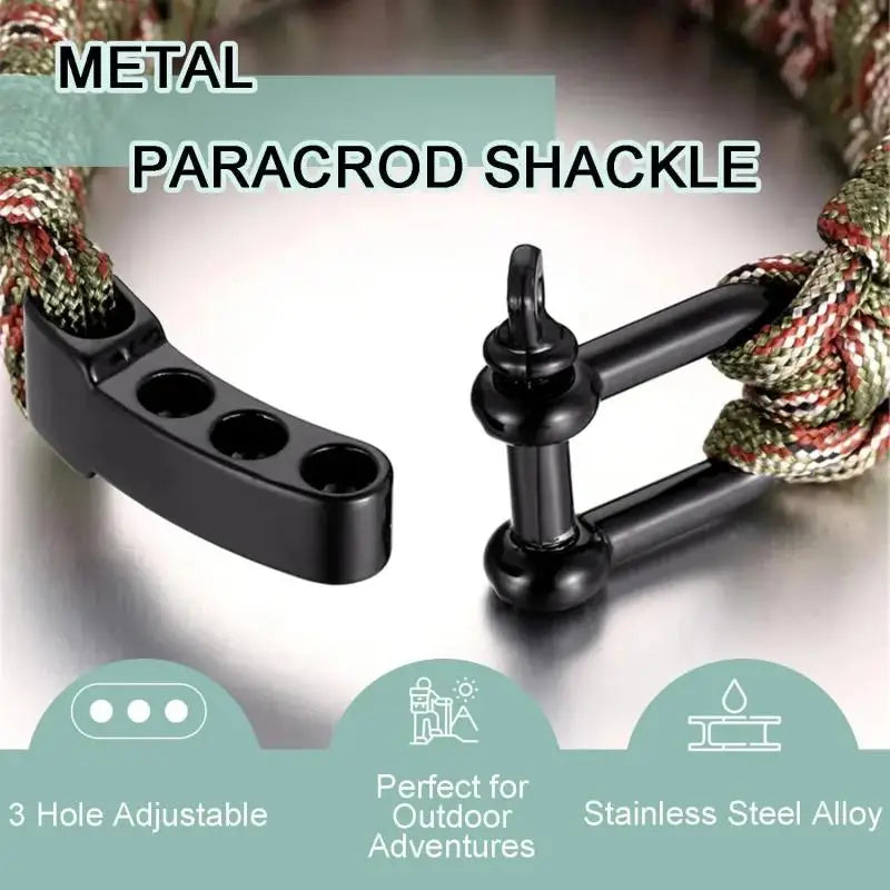 4Pcs Paracord Bracelet Buckle Metal Bow Anchor Clasp D Shackle Survival Bracelet Camping Accessories Wrist Strap U Shackles