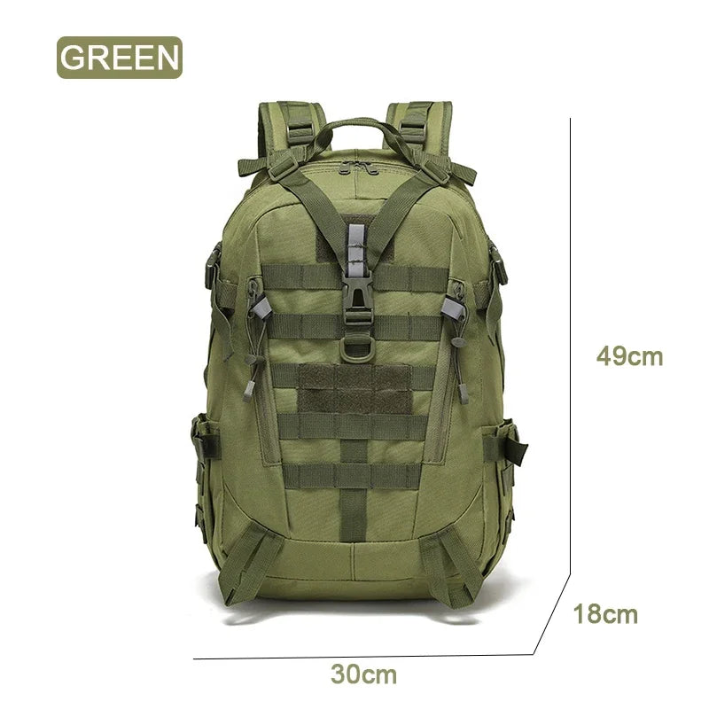 40L Camping Backpack Men's Bag Travel Riding Bags Knapsack Climbing Rucksack Hiking Outdoor Reflective Shoulder Fishing Bag