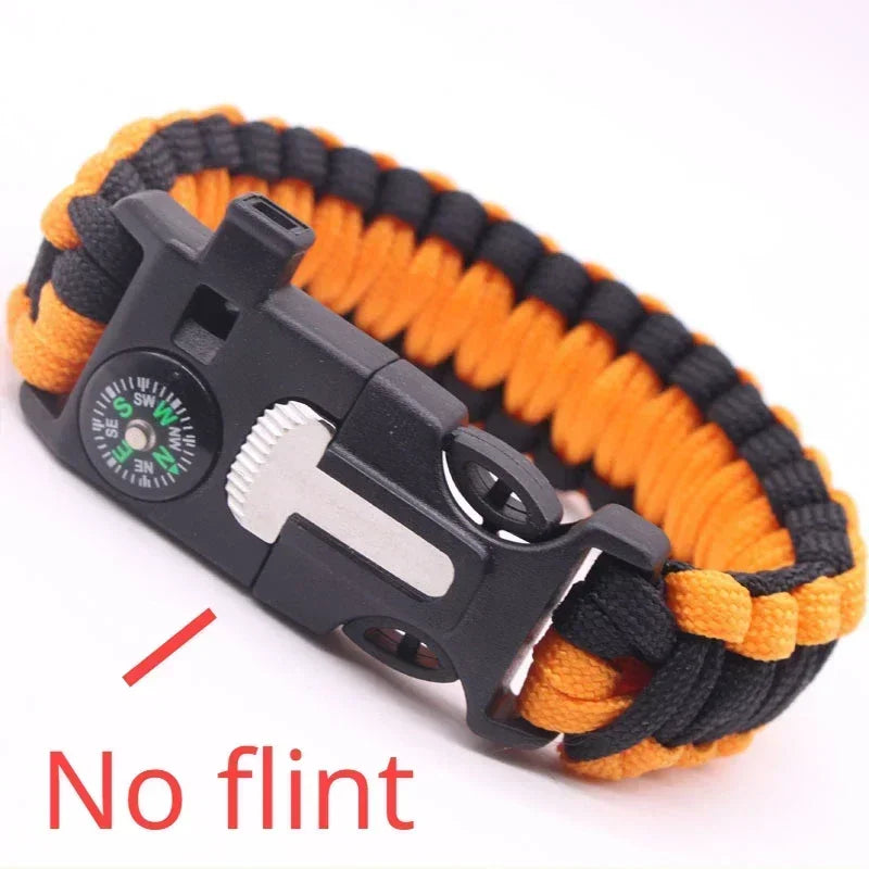 Outdoor Multi-function Survival Bracelet, Military Emergency, 4mm Paracord Wristband, Scraper, Whistle, Buckle Tools