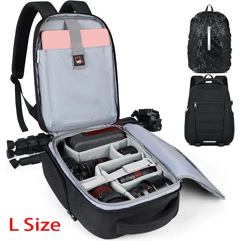 Camera Bag Backpack Waterproof Laptop Backpack Anti Theft Travel Camera Case Large Capacity Photography Backpack with Rain Cover