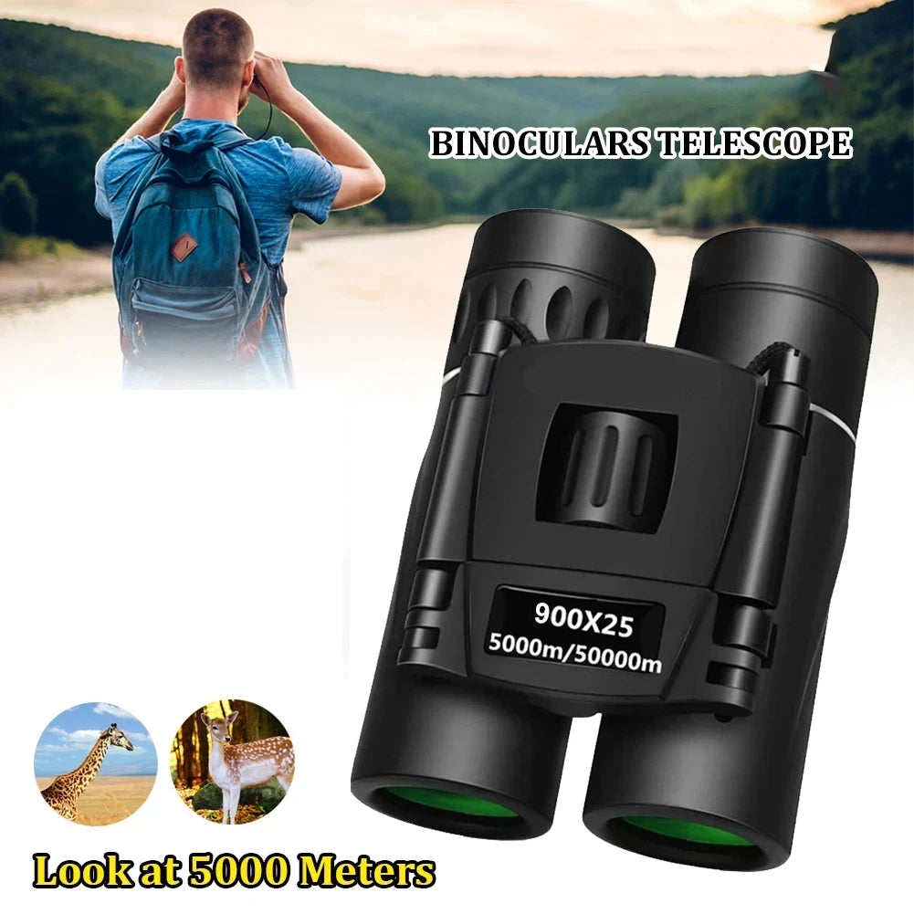 900x25 Mini Binoculars High-Powered BAK4 Prism Waterproof for Travel Bird Watching Outdoor Sports