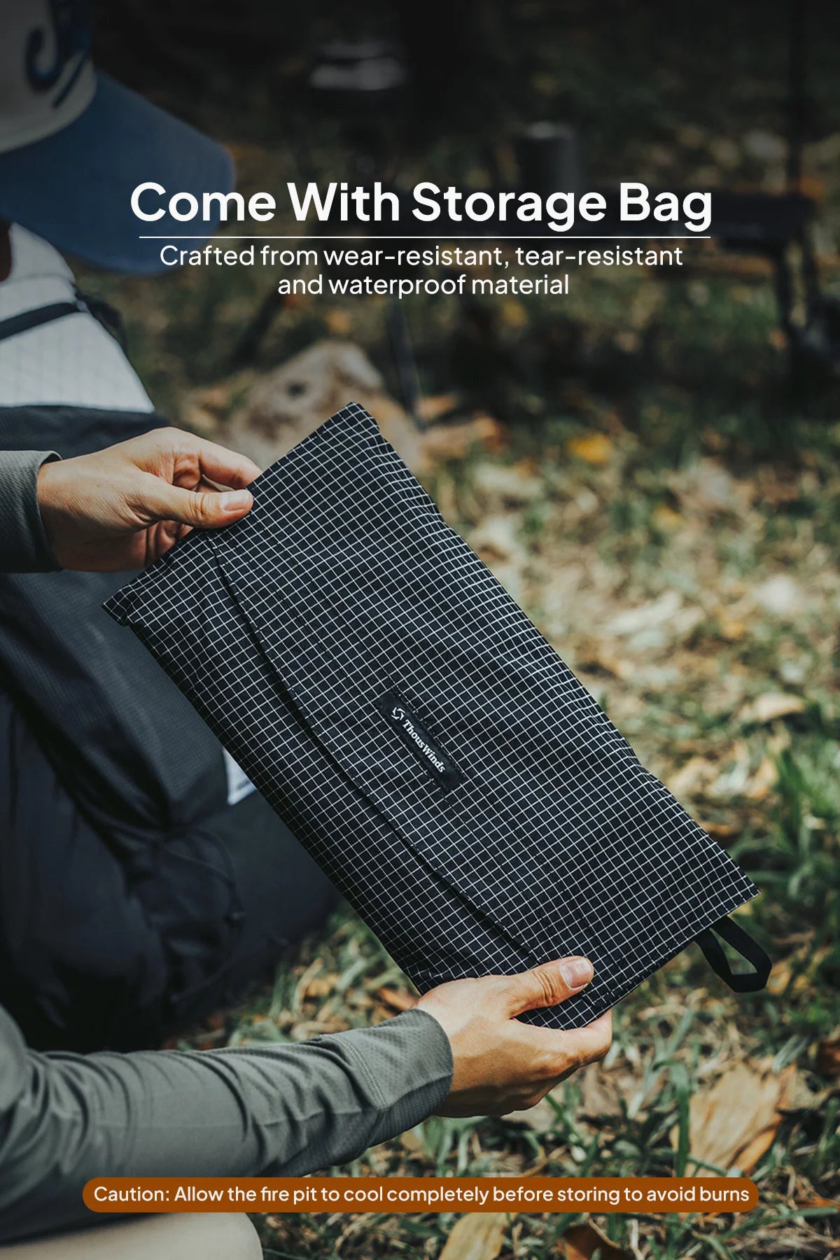 ThousWinds Hanablaze Ultralight Outdoor Foldable Stove Camping Quick-install Wood Stove Fire Pit for Trekking Heating Cooking