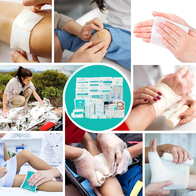 174 Piece First Aid Kit Refill Kit, Emergency Backup, Professional Medical Supplies for Outdoor Camping, Hiking and Emergencies