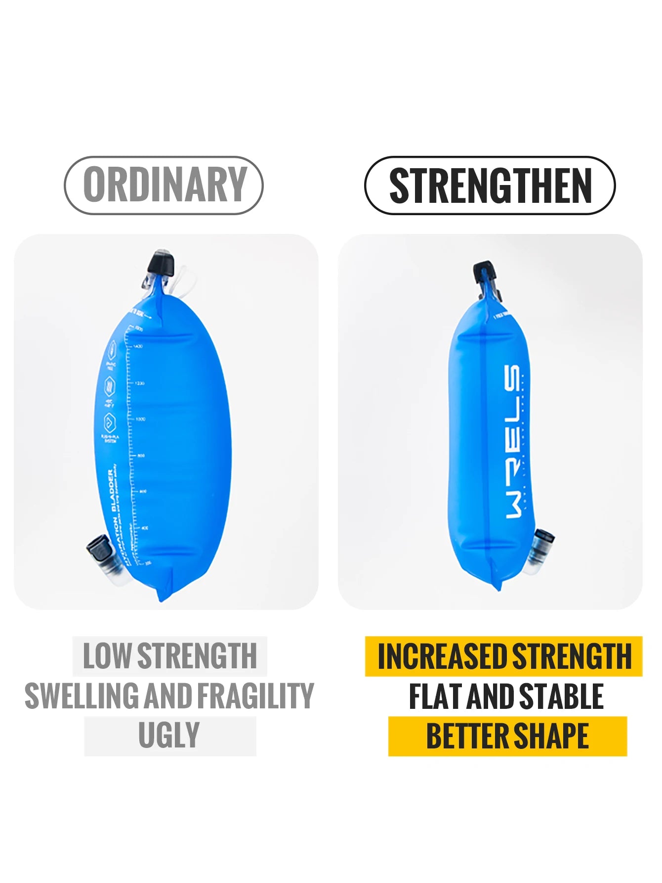 WRELS Sports Water Bladder Hydration Pack Storage Bag BPA Free Portable Food Grade Outdoor Drinking Camping Water Bag