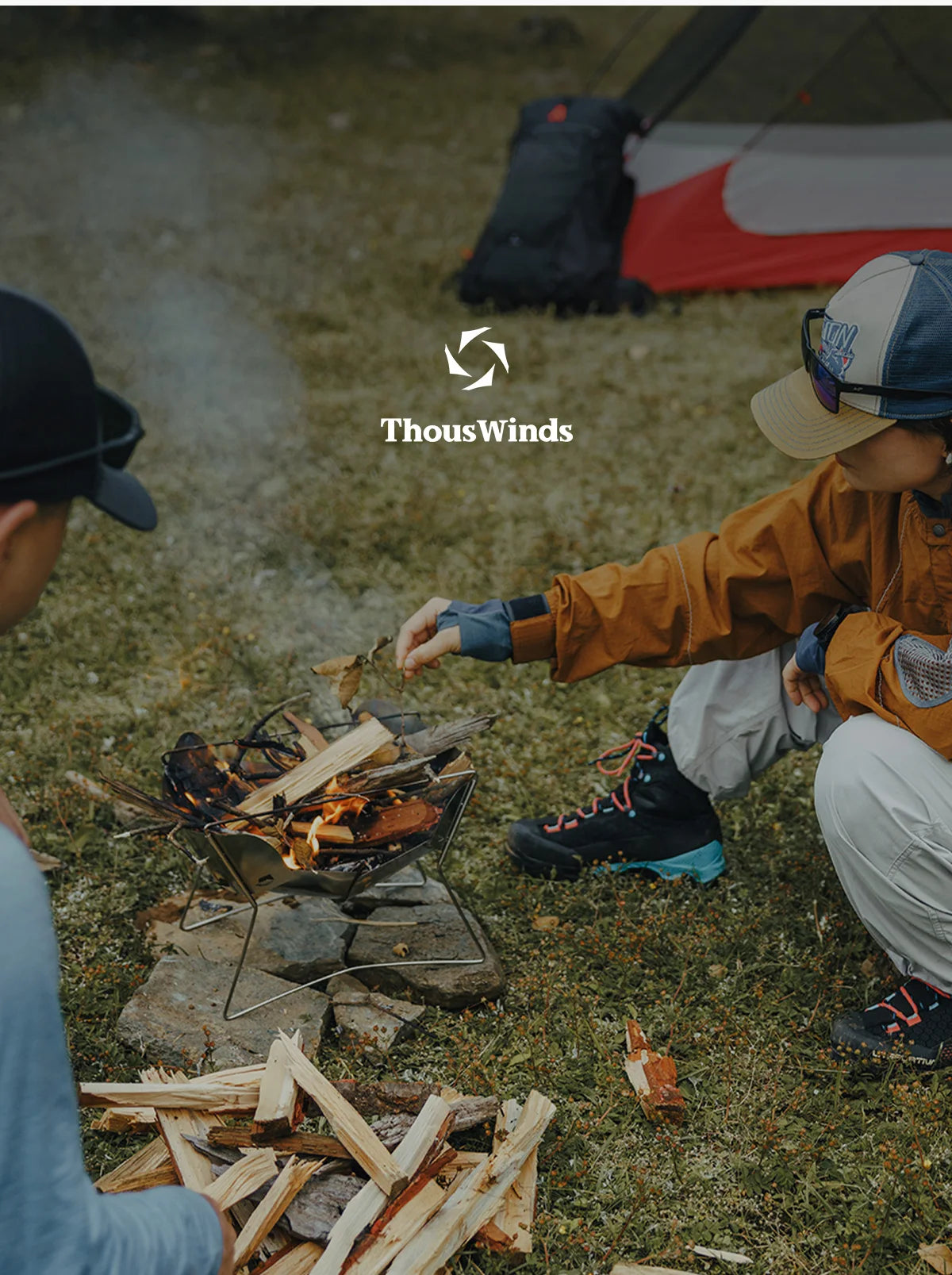 ThousWinds Hanablaze Ultralight Outdoor Foldable Stove Camping Quick-install Wood Stove Fire Pit for Trekking Heating Cooking