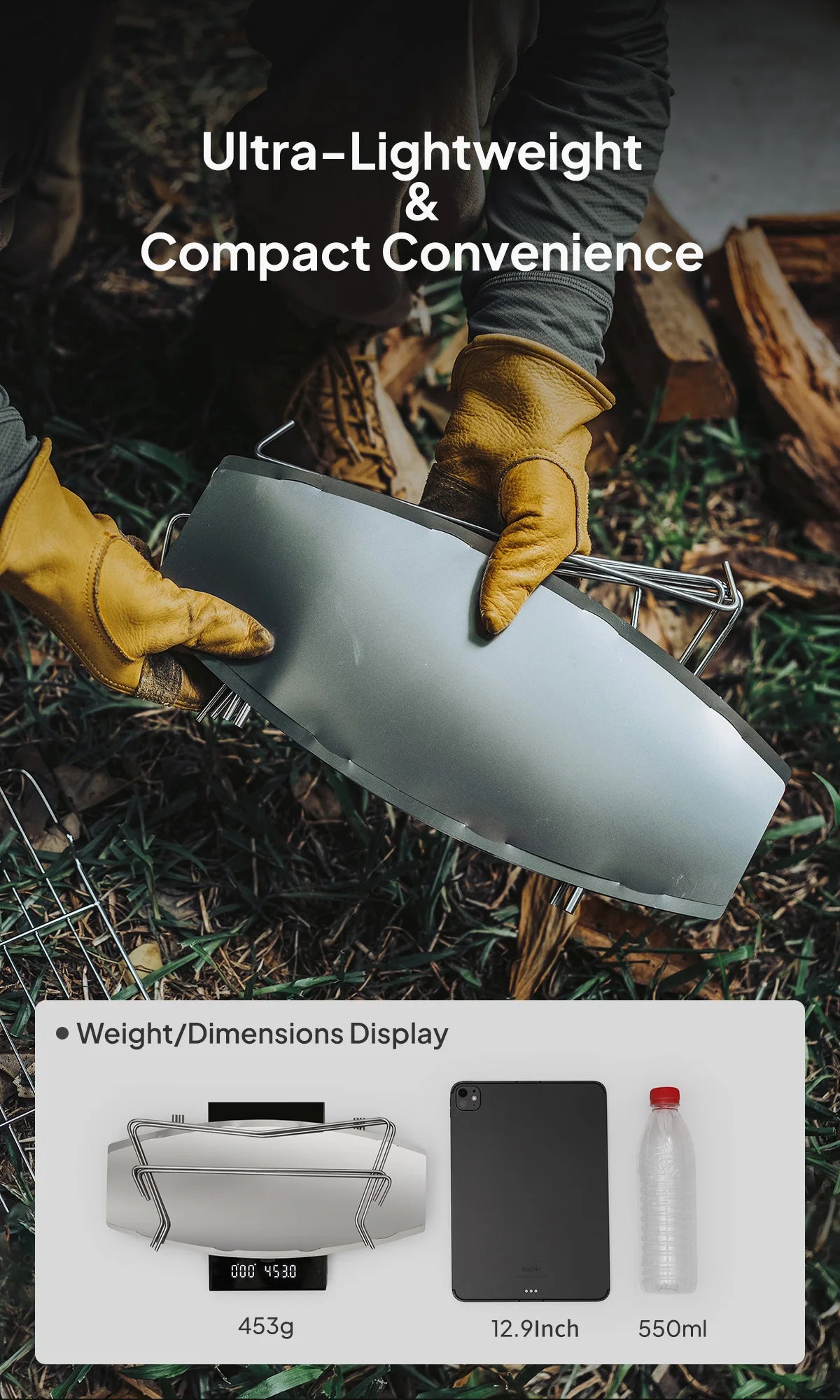 ThousWinds Hanablaze Ultralight Outdoor Foldable Stove Camping Quick-install Wood Stove Fire Pit for Trekking Heating Cooking