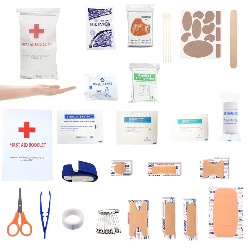 174 Piece First Aid Kit Refill Kit, Emergency Backup, Professional Medical Supplies for Outdoor Camping, Hiking and Emergencies