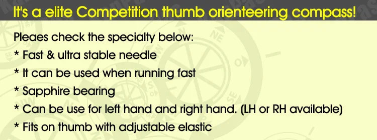 KANPAS  elite competition orienteering  thumb compass with silicon ring,MA-43-FS