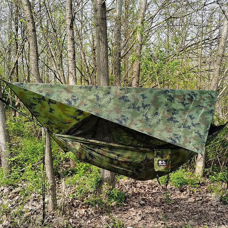 Lightweight Portable Camping Hammock and Tent Awning Rain Fly Tarp Waterproof Mosquito Net Hammock Canopy 210T Nylon Hammocks