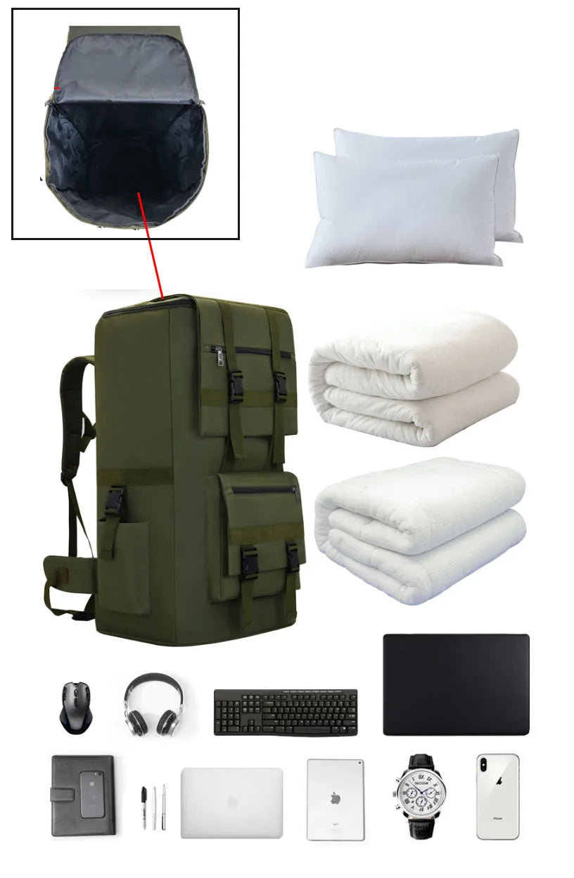 120L Men Hiking Bag Camping Backpack Large Outdoor Climbing Trekking Travel Tactical Bags Luggage Bag Shoulder