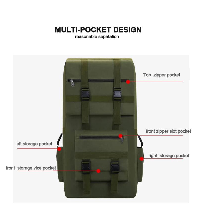 120L Men Hiking Bag Camping Backpack Large Outdoor Climbing Trekking Travel Tactical Bags Luggage Bag Shoulder