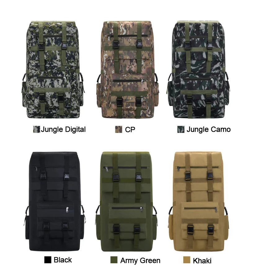 120L Men Hiking Bag Camping Backpack Large Outdoor Climbing Trekking Travel Tactical Bags Luggage Bag Shoulder