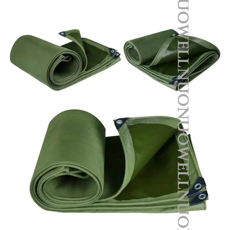 Thick 0.85mm Heavy Duty Organic Silicone Canvas Tarpaulin Outdoor Cargo Pile Waterproof Cover Boat Truck Canopy Rainproof Cloth