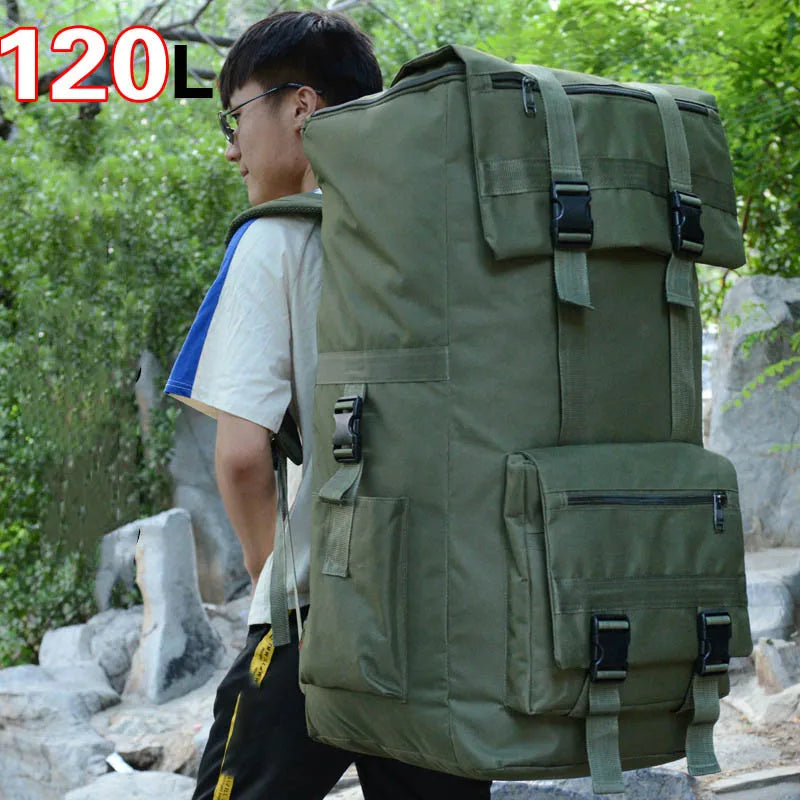 120L Men Hiking Bag Camping Backpack Large Outdoor Climbing Trekking Travel Tactical Bags Luggage Bag Shoulder